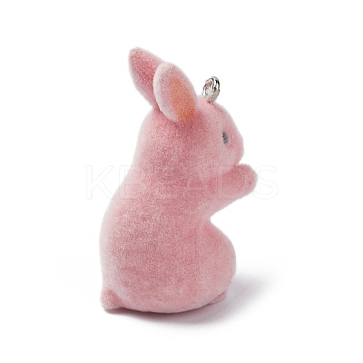 Flocky Opaque Resin Pendants RESI-G105-02F-1