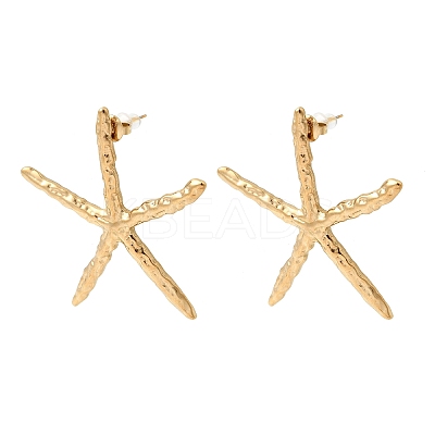 Starfish 304 Stainless Steel Stud Earrings EJEW-C169-03G-1