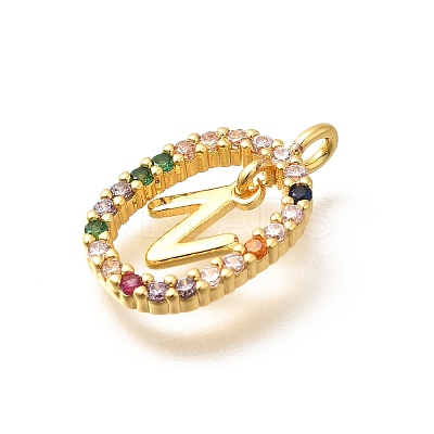 Brass Micro Pave Cubic Zirconia Pendants ZIRC-P123-01G-N02-1