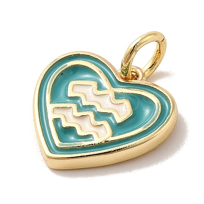 Real 18K Gold Plated Brass Enamel Pendants KK-M273-06A-G-1