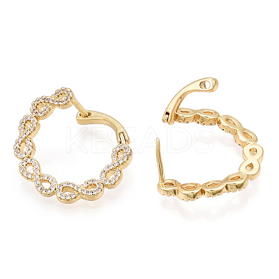 Infinity Clear Cubic Zirconia Hoop Earrings EJEW-M216-11A-1