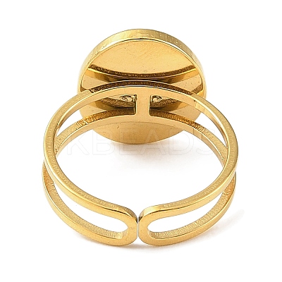 Ion Plating(IP) 304 Stainless Steel Open Cuff Ring for Women RJEW-F166-07G-02-1
