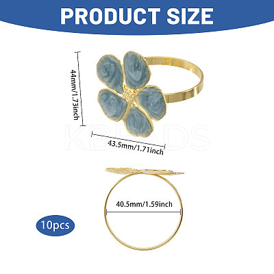 Flower Iron Enamel Napkin Rings AJEW-WH0077-019-1