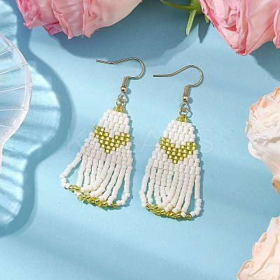 304 Stainless Steel with Glass Dangle Stud Earring EJEW-MZ00179-02-1