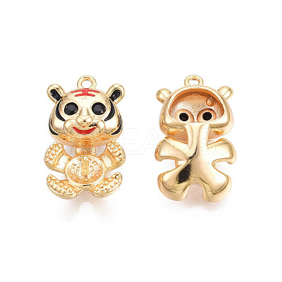 Brass Enamel Peg Bails Pendants KK-N216-368-1