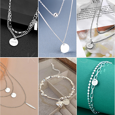4Pcs 925 Sterling Silver Pendants STER-BBC0005-37B-1
