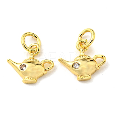 Rack Plating Brass Micro Pave Cubic Zirconia Charms KK-D036-06G-1