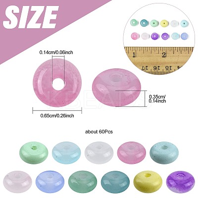 120Pcs 2 Colors Baking Paint Imitation Jade Glass Beads DGLA-FS0001-21B-1