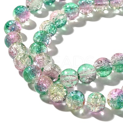 Crackle Glass Beads Strands X1-CCG-C002-8mm-07-1