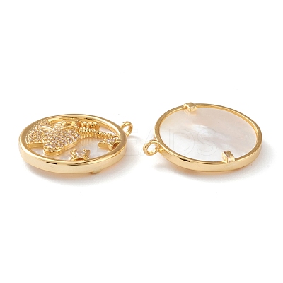 Real 18K Gold Plated Brass Micro Pave Clear Cubic Zirconia Pendants ZIRC-J039-14G-F-1