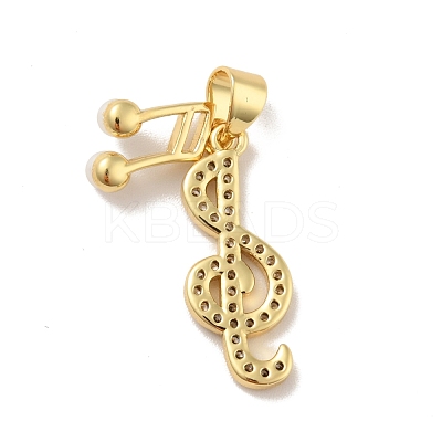 Brass Micro Pave Cubic Zirconia Pendants KK-B059-06G-1