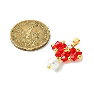 Shell Pearl Beads Glass Pendants PALLOY-MZ00432-02-1
