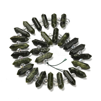 Natural Chinese Jade Double Terminated Point Beads Strands G-H069-B15-01-1