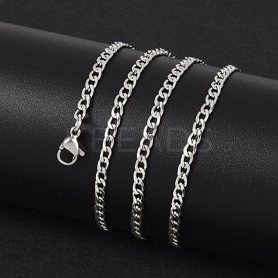 Non-Tarnish 201 Stainless Steel Curb Chains Necklaces NJEW-R063-39P-1