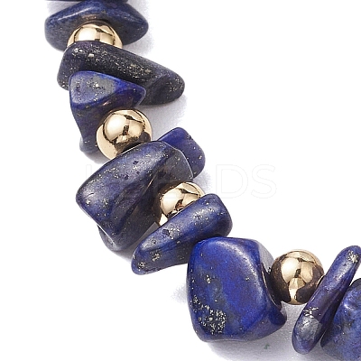 Adjustable Natural Lapis Lazuli Chips Beaded Slider Bracelets for Women BJEW-JB10489-1