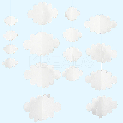 Felt 3D Colud Hanging Ceiling Ornaments HJEW-WH20010-07B-1