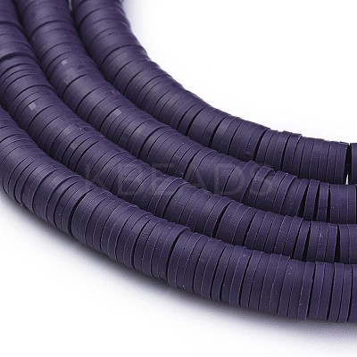 Flat Round Handmade Polymer Clay Beads CLAY-R067-8.0mm-04-1