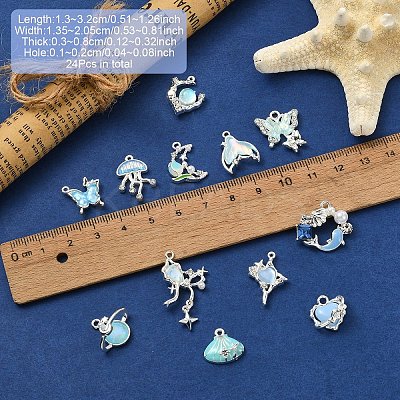 Alloy Rhinestone & Enamel Pendants FIND-YW0007-33-1