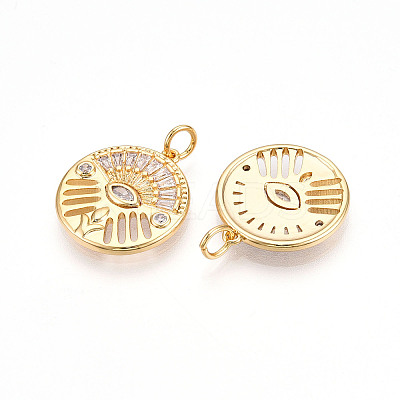 Brass Micro Pave Cubic Zirconia Pendants ZIRC-T016-21-1