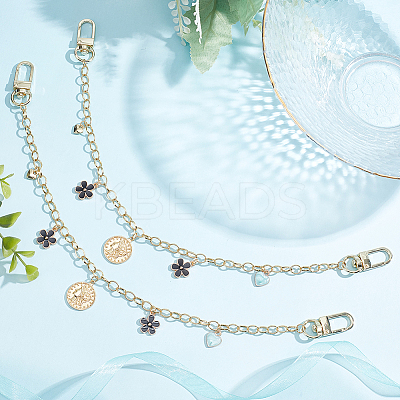 2Pcs Brass Cable Chains Purse Strap Extenders FIND-WR0006-26-1
