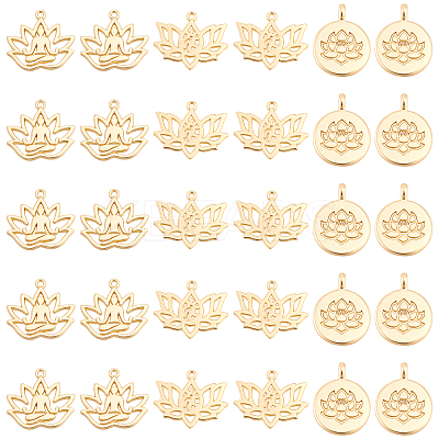 30Pcs 3 Style Tibetan Style Alloy Yoga Theme Pendants FIND-BC0002-67-1