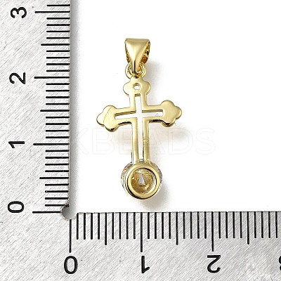 Brass Micro Pave Cubic Zirconia Pendants KK-C090-02G-1