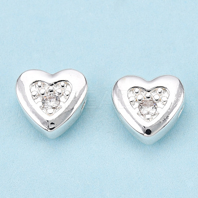 Brass Micro Pave Cubic Zirconia Beads FIND-Z035-18S-1