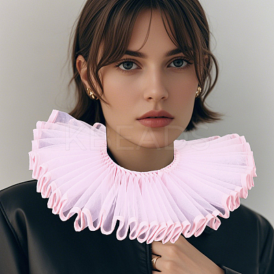 Detachable Lady's Gauze Fake Collar AJEW-WH20042-91C-1