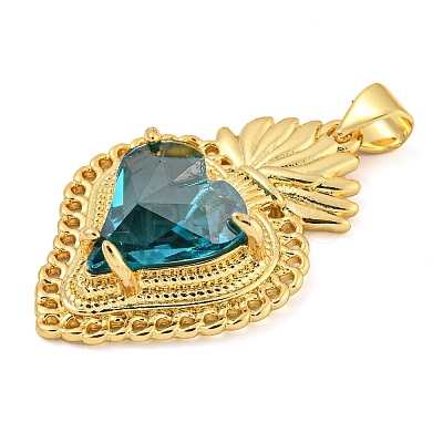 Rack Plating Brass Pendants ZIRC-L100-163G-10-1