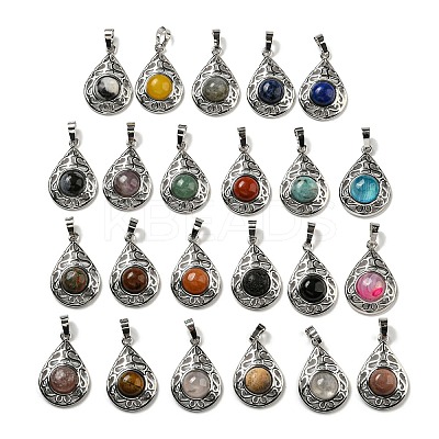 Natural & Synthetic Mixed Gemstone Pendants G-Q158-05P-1