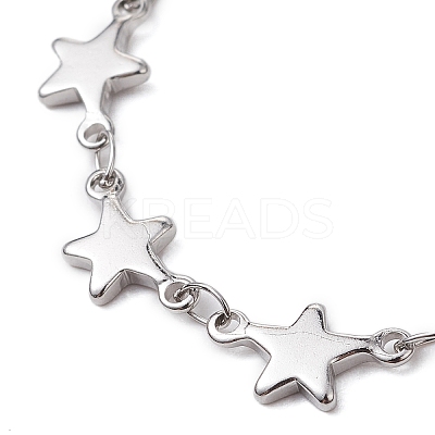 304 Stainless Steel Star Link Chain Bracelet Makings for Women AJEW-TA00028-1