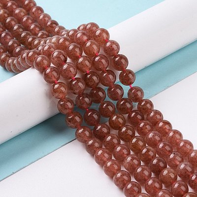 Natural Strawberry Quartz Beads Strands G-R435-03-8mm-1