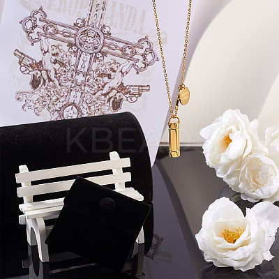 1Pc 304 Stainless Steel Column Urn Ashes Necklace DIY-TA0010-14B-1