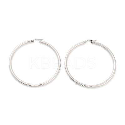 Non-Tarnish Ring 304 Stainless Steel Hoop Earrings for Women Men EJEW-B049-01I-P-1