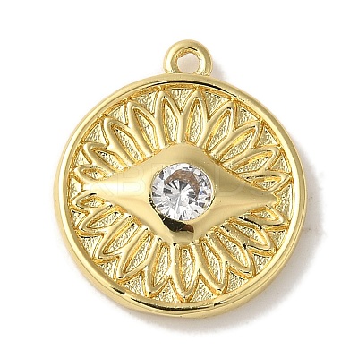 Rack Plating Brass Micro Pave Cubic Zirconia Pendants KK-A229-17G-1