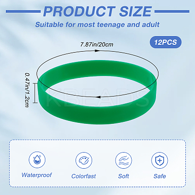 12Pcs Word Silicone Cord Bracelet Wristband BJEW-CN0001-05A-1