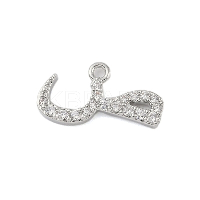 Rack Plating Brass Micro Pave Clear Cubic Zirconia Pendants KK-A224-03Q-P-1