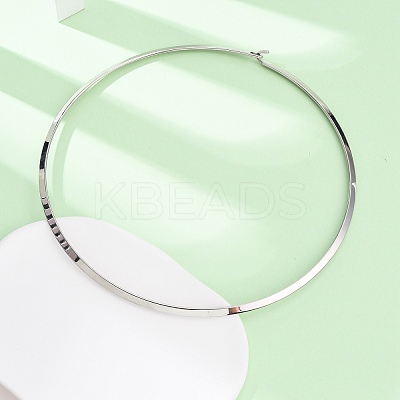 4MM 201 Stainless Steel Wire Choker Necklaces NJEW-Z098-06P-1