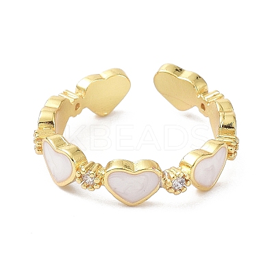 Heart Real 18K Gold Plated Cuff Rings for Girl Women Gift X-ZIRC-C021-05G-1