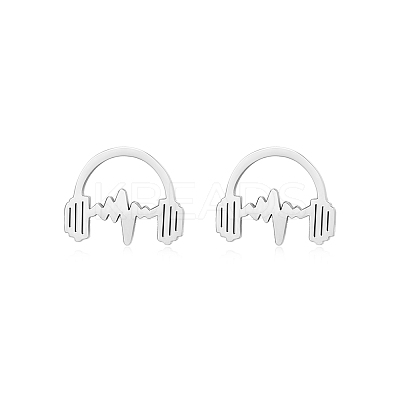 Fashionable 304 Stainless Steel Earbuds for Women's Daily Wear OO6241-2-1