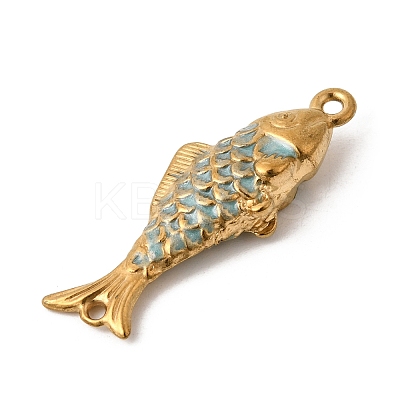 304 Stainless Steel Enamel Fish Connector Charms STAS-B128-55G-04-1