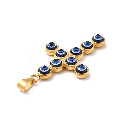 PVD Vacuum Plating Handmade Evil Eye Resin Big Pendants STAS-F277-17G-B-1