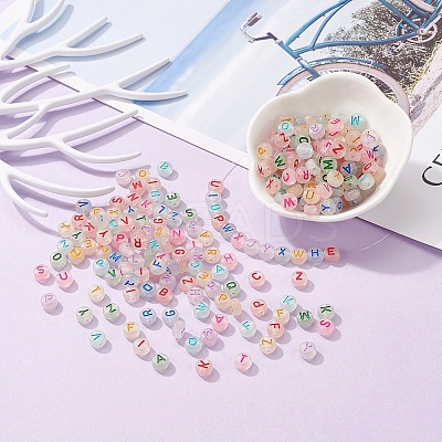 300Pcs Luminous Acrylic Beads MACR-YW0001-40-1