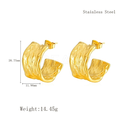 French Retro 304 Stainless Steel C-shaped Stud Earrings VD7473-1
