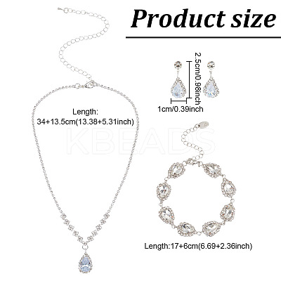 Crystal Rhinestone Jewelry Set SJEW-GO0001-01-1