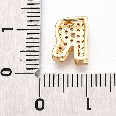 Brass Micro Pave Cubic Zirconia Charms KK-N254-217G-R-1