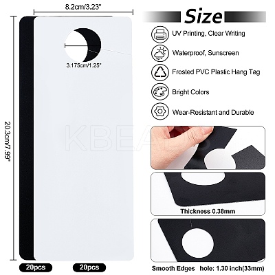 40Pcs 2 Colors Frosted PVC Plastic Hangtag AJEW-GL0001-22-1