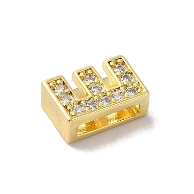 Brass Micro Pave Cubic Zirconia Beads KK-H487-25G-05-1