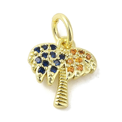 Brass Micro Pave Cubic Zirconia Charms KK-M283-14B-02-1