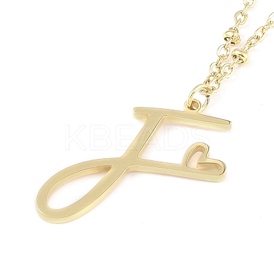 304 Stainless Steel Pendant Necklaces NJEW-H029-02G-F-1